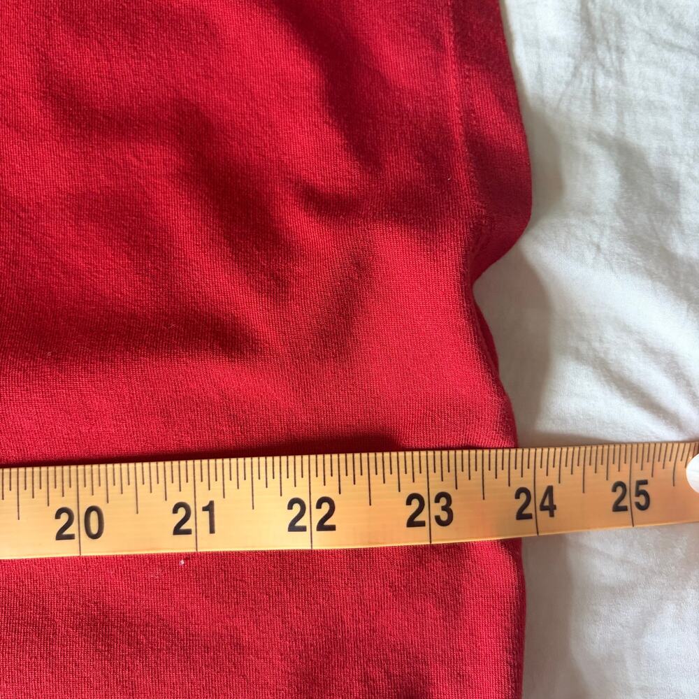 Eileen Fisher Boxy Mock Neck Tank Top Cap Sleeve T-shirt Red Size M Tencel - Picture 7 of 8